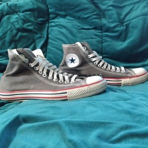 Blue & White Striped Converse Chuck Taylor High Tops